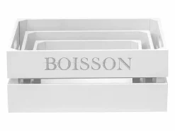 Online Cajas Set de 3 MDF 17x28x15/32x23x12/27x18x10cm Accesorios De Almacenaje|Cesta