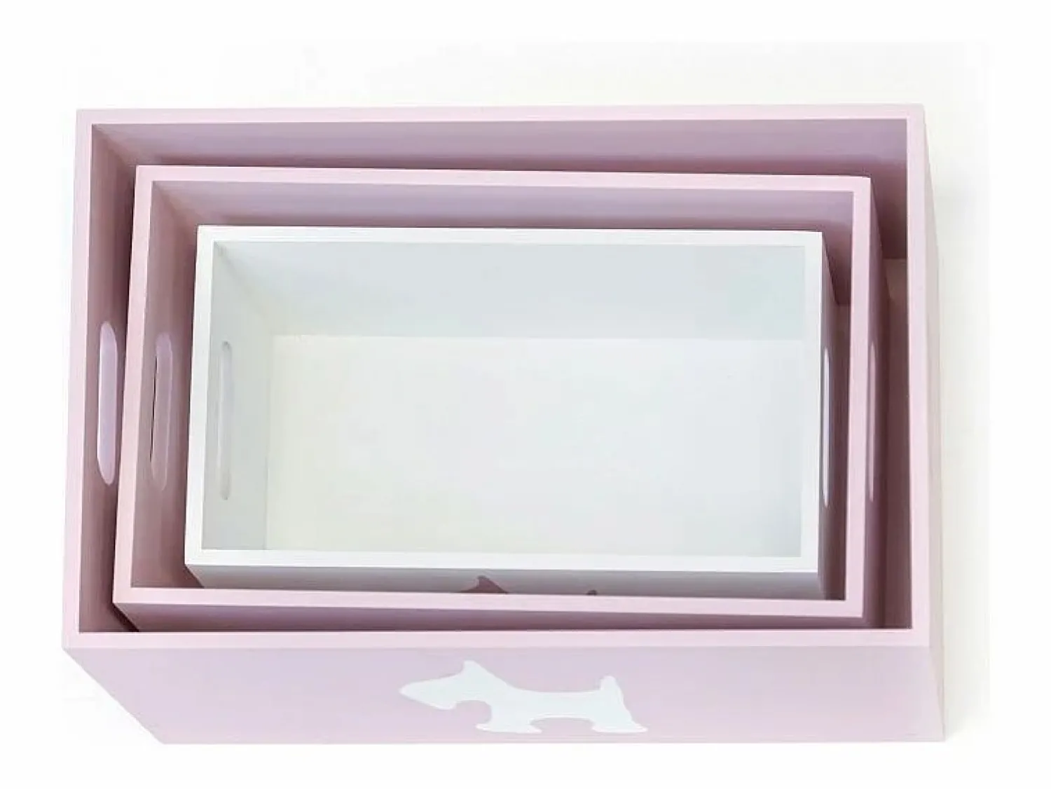 New Cajas set de 3 MDF 15x40x28/13x35x23/11x30x18cm Rosa