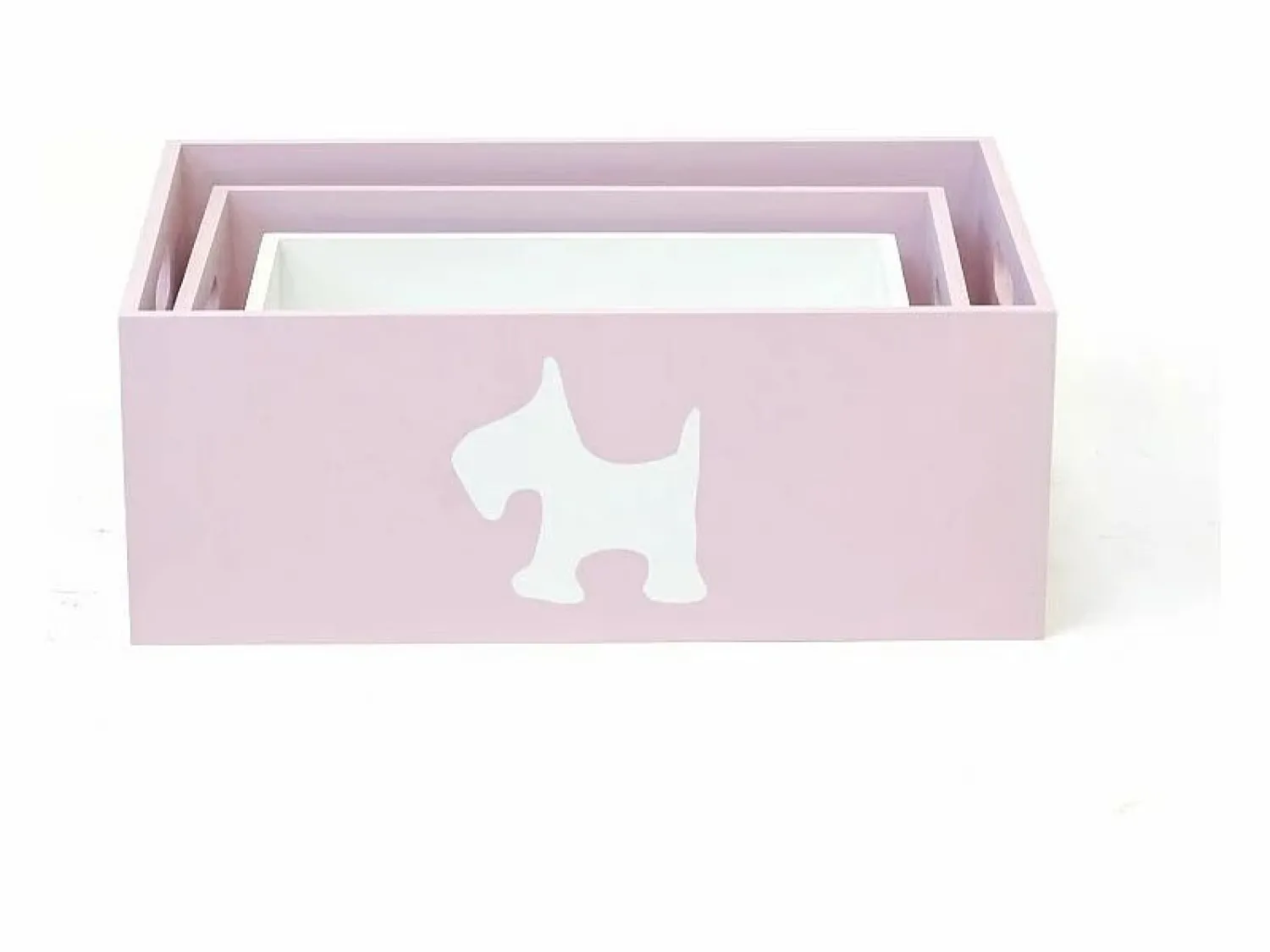 New Cajas set de 3 MDF 15x40x28/13x35x23/11x30x18cm Rosa
