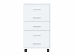 vidaxl Cajonera con ruedas madera contrachapada blanco brillante