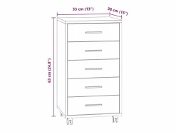 vidaxl Cajonera con ruedas madera contrachapada blanco brillante