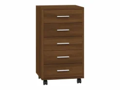 Best vidaxl Cajonera con ruedas madera contrachapada marrón roble Marru00f3n