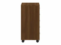 Best vidaxl Cajonera con ruedas madera contrachapada marrón roble Marru00f3n