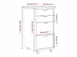 Online vidaxl Cajonera con ruedas MOSS madera maciza de pino Blanco