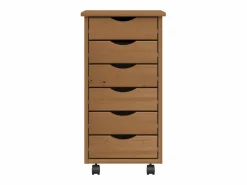 vidaxl Cajonera con ruedas MOSS madera maciza pino marrón miel