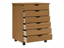 Online Cajonera con ruedas MOSS madera maciza pino marrón miel Cajonera De Escritorio