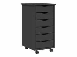 Sale vidaxl Cajonera con ruedas MOSS madera maciza de pino Gris