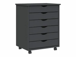 Online vidaxl Cajonera con ruedas MOSS madera maciza de pino Gris