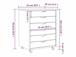 Online vidaxl Cajonera con ruedas MOSS madera maciza de pino Gris