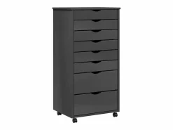 vidaxl Cajonera con ruedas MOSS madera maciza de pino Gris