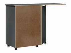 Clearance vidaxl Cajonera con ruedas y escritorio MOSS madera maciza pino Gris