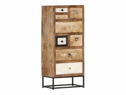 Online vidaxl Cajonera de madera maciza reciclada 45x30x105 cm Marru00f3n