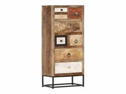 Online vidaxl Cajonera de madera maciza reciclada 45x30x105 cm Marru00f3n
