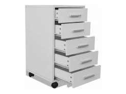 vidaxl Cajonera de oficina con ruedas 5 cajones