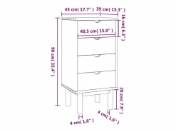 Online Cajonera OTTA madera maciza de pino 45x39x90 cm Cómoda