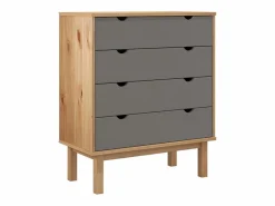 Hot Cajonera OTTA madera maciza pino marrón y 76,5x39,5x90 cm Cómoda