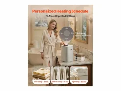 Calentador de Toallas 20 L SucceBuy, Cubo Secatoallas para Baño, con Pantalla LED, Regulación de Temperatura, Temporizador y Bloqueo de Seguridad