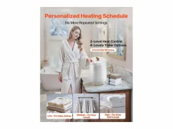 Discount Calentador de Toallas 20 L SucceBuy, Cubo Secatoallas para Baño, con Regulación de Temperatura, Temporizador 20/40/60/90 min e Indicador LED Toallero Eléctrico