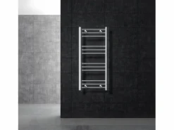 LuxeBath Calentador de toallas Sahara Design, 400 x 800 mm, cromado, conexión lateral, forma recta