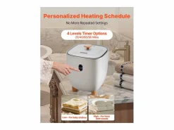 New Calentador de Toallas SucceBuy 25 L, Cubo Secatoallas para Baño, con Pantalla LED, Regulación de Temperatura y Temporizador 20/40/60/90 min Toallero Eléctrico