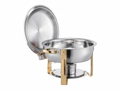 Best Calentadores de Comida SucceBuy Juego de 4 Calentadores de Bufé Redondos de 4.7 L, de Acero Inoxidable, con 4 Cuencos de Gran Capacidad, Tapa y Pinzas