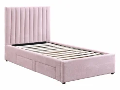 Sale Vente-unique Cama 90 x 190 cm con 2 cajones de tela + colchón - SARAH Rosa
