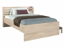 Vente-unique Cama 120 x 190 cm con almacenaje color natural + somier + colchón - TENALIA