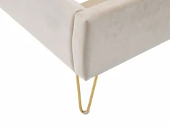 Hot Cama 140 x 190 cm con cabecero ondulado de terciopelo + colchón - SAGALI Cama Terciopelo