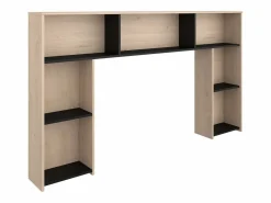 Sale Vente-unique Cama 140 x 190/200 cm con cabecero en natural y negro + somier + colchón - KINSELIA Negro / Color natural claro