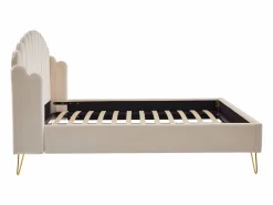 Discount Cama 160 x 200 cm con cabecero ondulado en terciopelo - SAGALI Cama Terciopelo