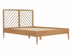 Clearance Vente-unique Cama 140 x 200 cm de roble y MDF color natural - LERIAKI Color natural claro