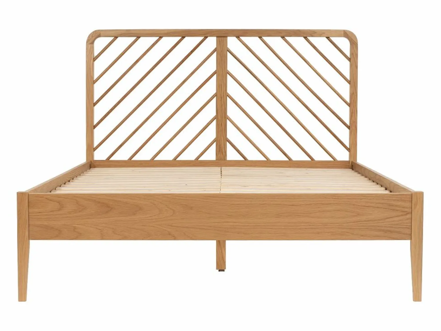 Clearance Vente-unique Cama 140 x 200 cm de roble y MDF color natural - LERIAKI Color natural claro