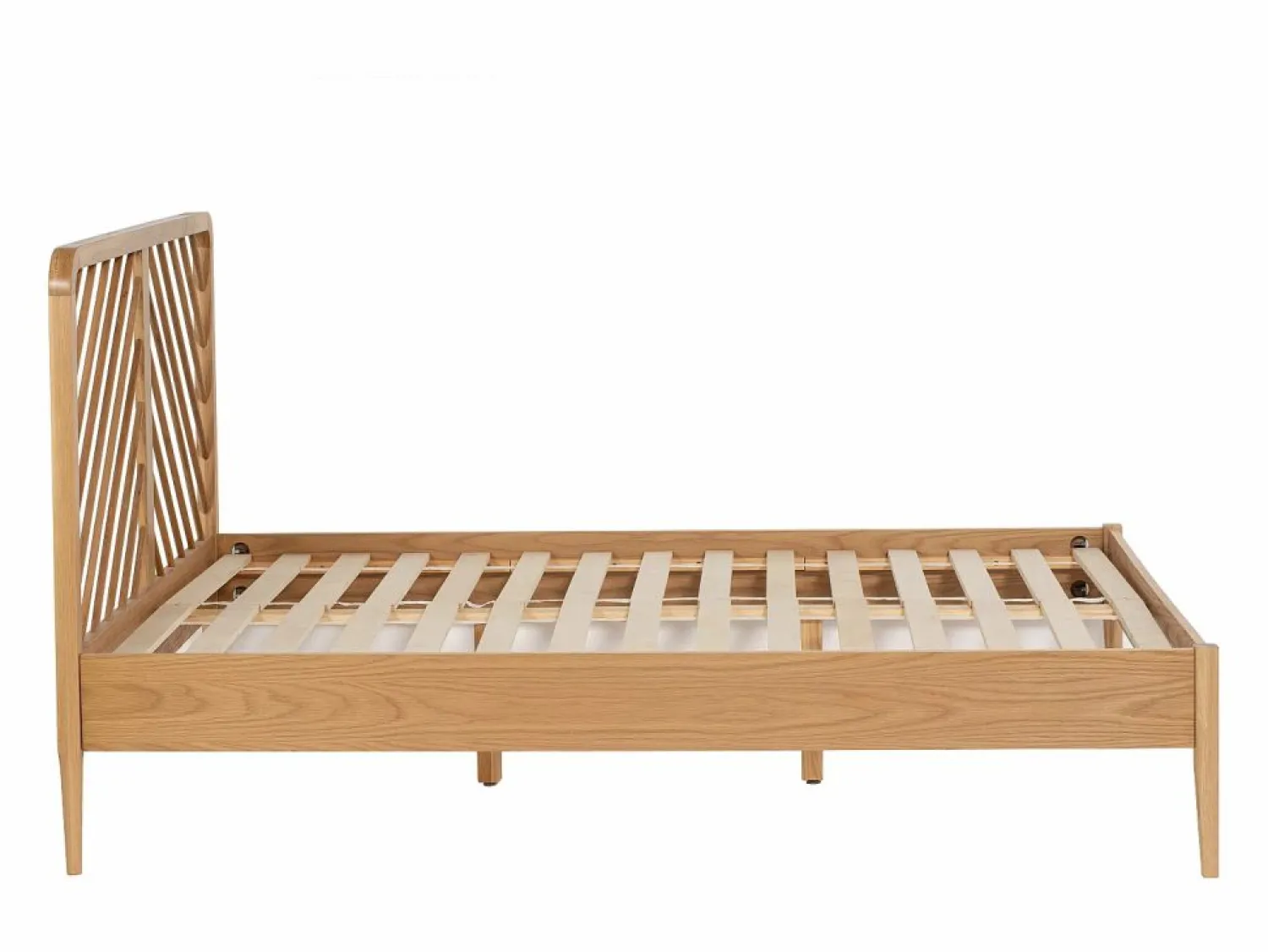 Clearance Vente-unique Cama 140 x 200 cm de roble y MDF color natural - LERIAKI Color natural claro