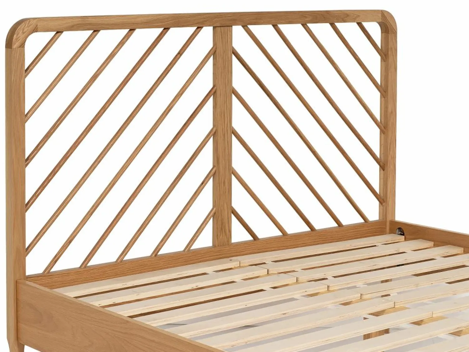 Clearance Vente-unique Cama 140 x 200 cm de roble y MDF color natural - LERIAKI Color natural claro
