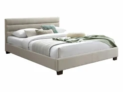 Outlet Cama 160 x 200 cm de tela en color + colchón - FAUSTIN Cama Adulto