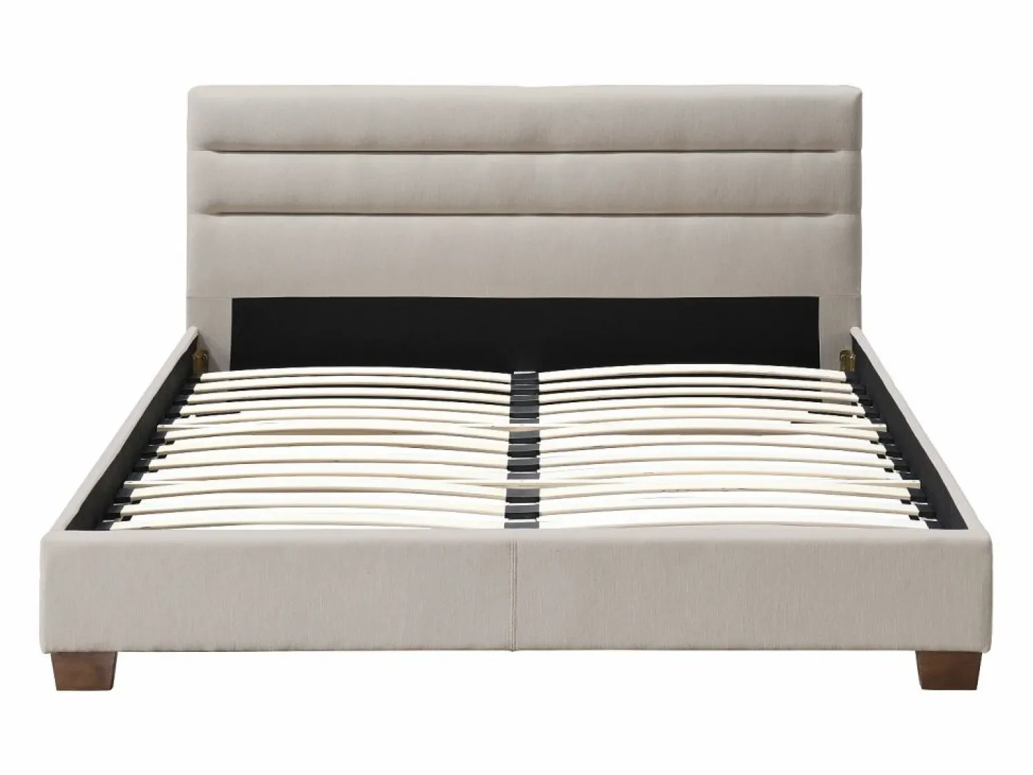Vente-unique Cama 140 x 190 cm de tela en color - FAUSTIN Beige