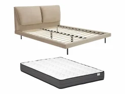 Best Cama 140 x 190 cm de terciopelo en color + colchón - IBEDIA Cama Terciopelo