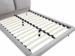 Best Vente-unique Cama 140 x 190 cm de terciopelo en color + colchón - IBEDIA Gris