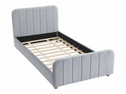 Online Vente-unique Cama 90 x 190 cm en terciopelo con costuras + colchón - ROGADI Gris