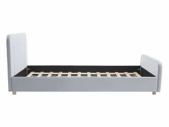 Online Vente-unique Cama 90 x 190 cm en terciopelo con costuras + colchón - ROGADI Gris