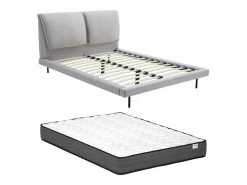 Clearance Cama 160 x 200 cm en terciopelo color + colchón - IBEDIA Cama Terciopelo