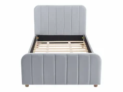 Outlet Cama 90 x 190 cm en terciopelo con costuras - ROGADI Cama Terciopelo
