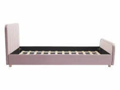 New Vente-unique Cama 90 x 190 cm en terciopelo con costuras + colchón - ROGADI Rosa