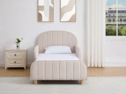cama 90 x 190 cm tejido texturizado en color + colchón - MIRAVELO Cama Infantil