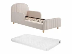 cama 90 x 190 cm tejido texturizado en color + colchón - MIRAVELO Cama Infantil