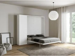 Discount ITAMOBY Cama abatible 140 vertical Kentaro con columna Fresno Blanco