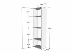 Discount ITAMOBY Cama abatible 140 vertical Kentaro con columna Fresno Blanco
