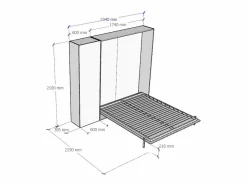 ITAMOBY Cama abatible 160 vertical Kentaro con columna Fresno