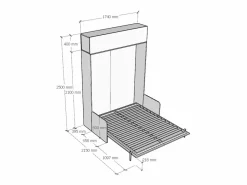 ITAMOBY Cama abatible 160 vertical Kentaro Sofà con módulo a pared superior Nogal - ALESSIA 20