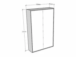 Outlet ITAMOBY Cama abatible 120 vertical Kentaro Fresno Blanco